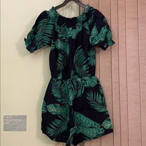 [SUMMER SALE] Tropical PalmTree & Leaves romper